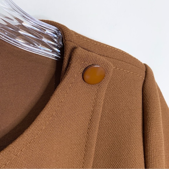 Sezane Ida Blouse (Sz FR 38) Short Sleeve Coffee Brown - Picture 7 of 16